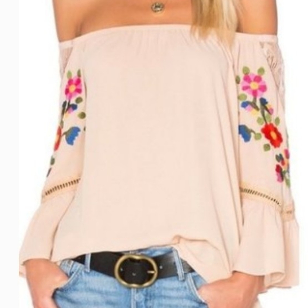 Vava by joy han off shoulder embroidery bohemian top XS *C2 - Picture 8 of 10